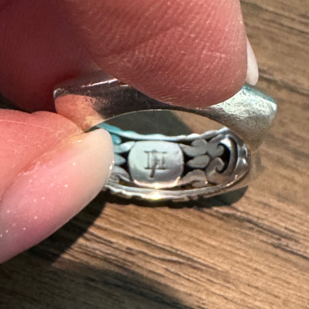John Hardy 18K Sterling Silver Comfort Band Ring Sz 6.25 - Picture 7 of 8